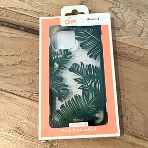 Sonix iPhone 13 Green and Clear Tropical Leaf Phone Case NWOT